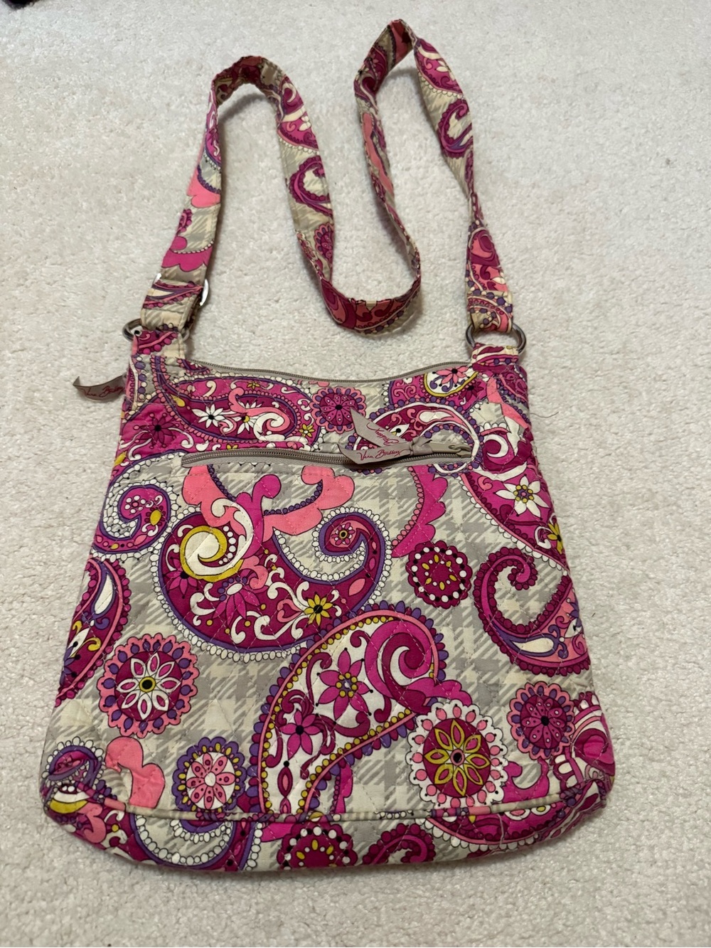 Vera Bradley Pink Paisley Crossbody Bag